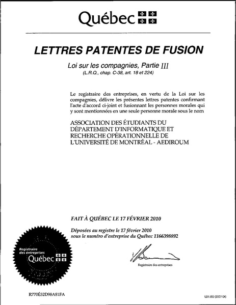 Fichier:Lettres patentes de fusion (AÉDIROUM).pdf